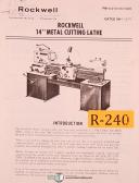 Rockwell-Rockwell 14\", Metal Cutting Lathe, Operations Miantenance and Parts Manual 1971-14-14 Inch-14\"-01